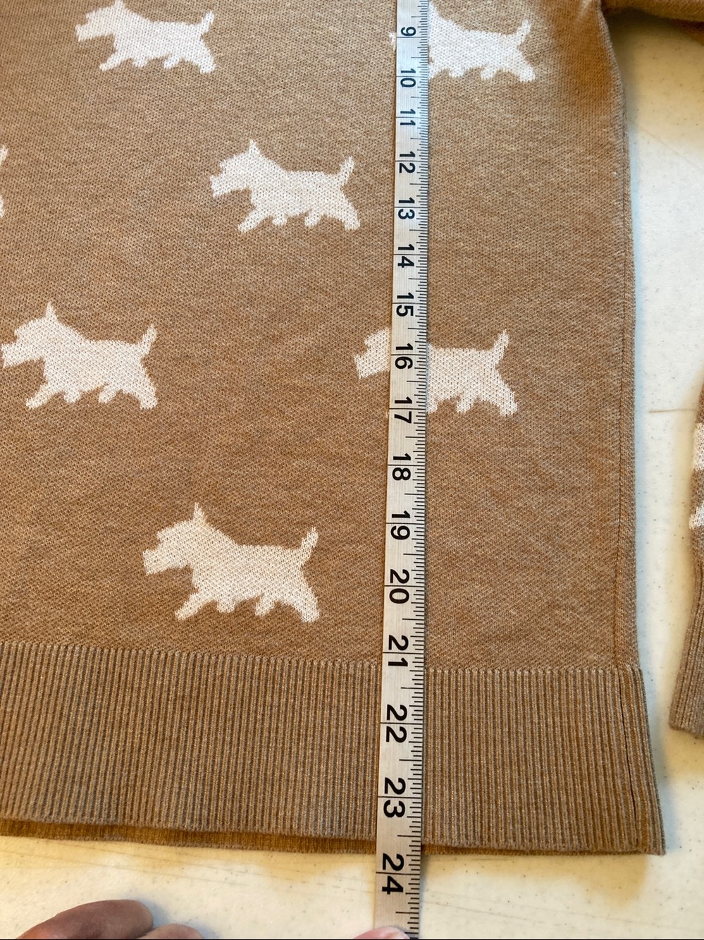 LOFT Tan Sweater with White Terrier Dog Motif - Picture 6 of 6